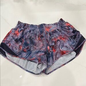 Lululemon Athletica Red and Blue Athletic Shorts Hotty Hot Short Low-Rise 2.5”